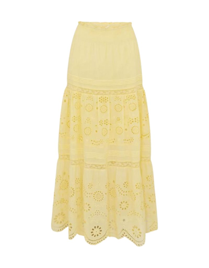LoveShackFancy Miloti Skirt Citron