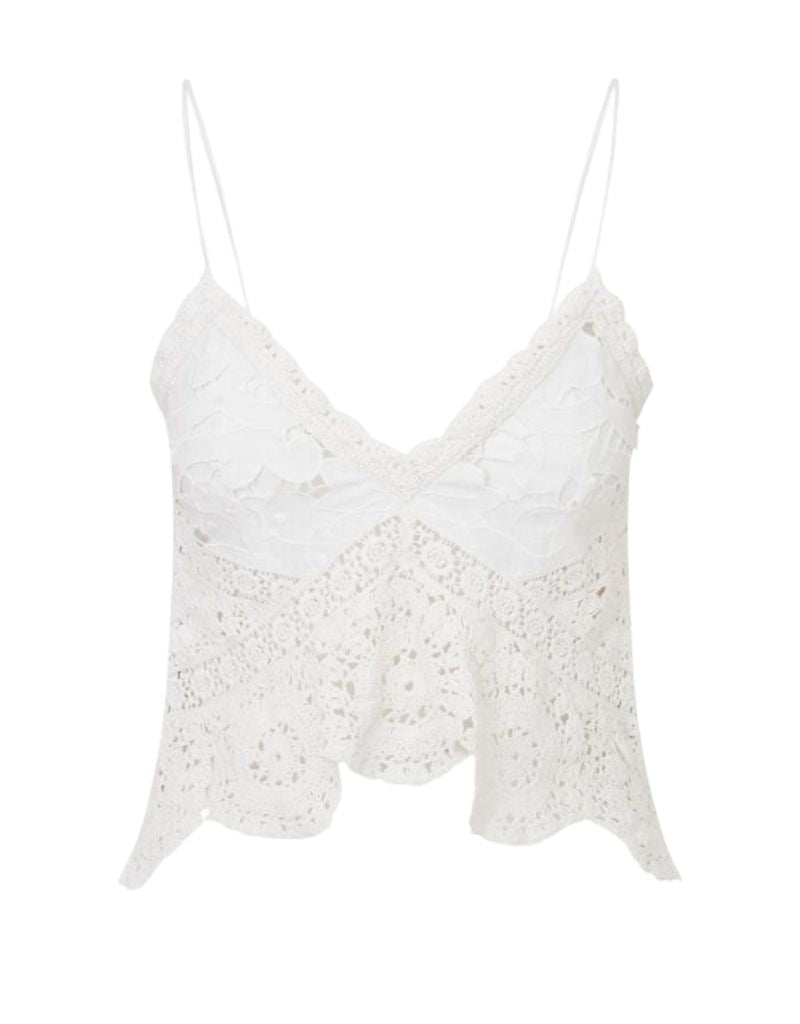 LoveShackFancy Pellier Top Optic White