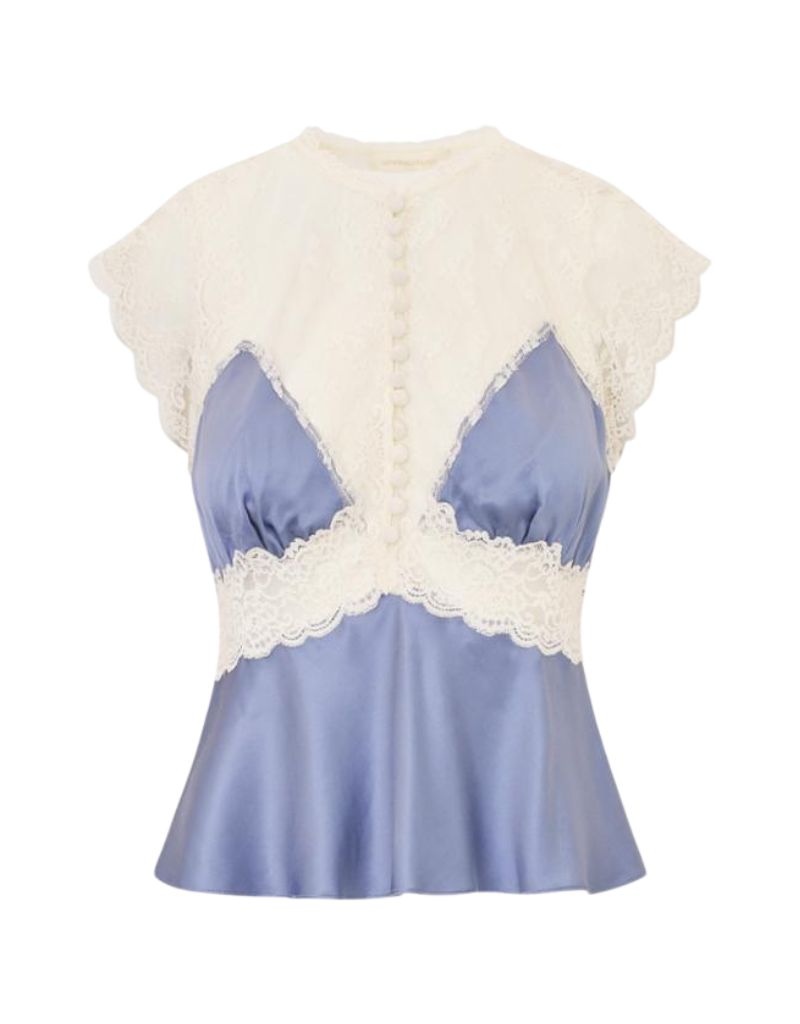 LoveShackFancy Verelle Top Weathered Blue