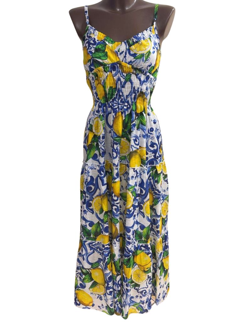 Luisa Positano Dress Ornella Long Ravello Lemon
