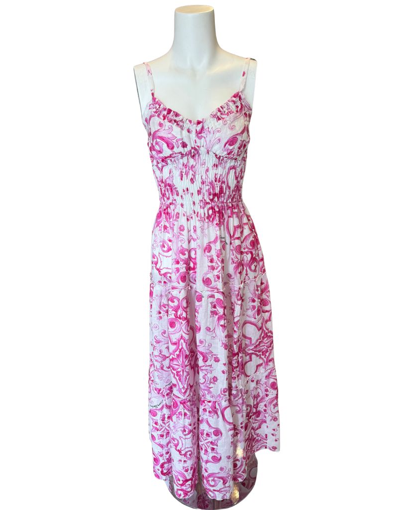 Luisa Positano Dress Ornella Long Ravello Pink