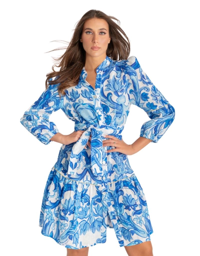 positano dress blue Chic On Repeat Royal Blue A-Line Midi Dress – Shop the Mint main image 1