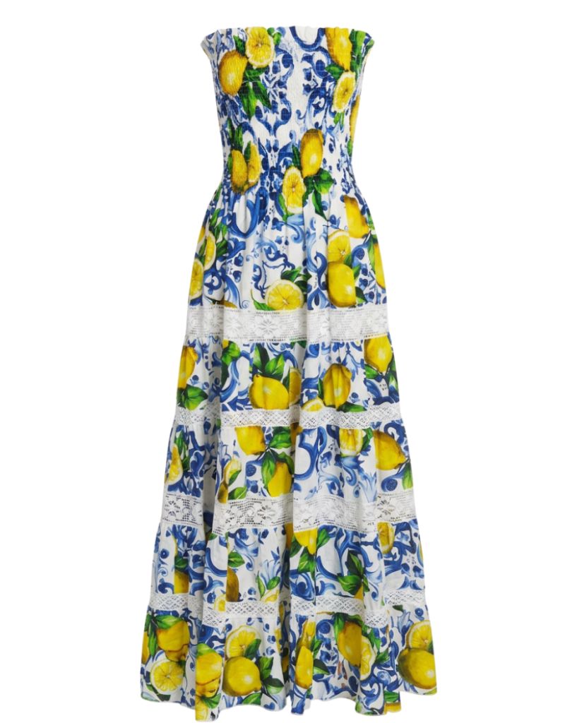 Luisa Positano Dress Tori Merletti Lemon Ravello