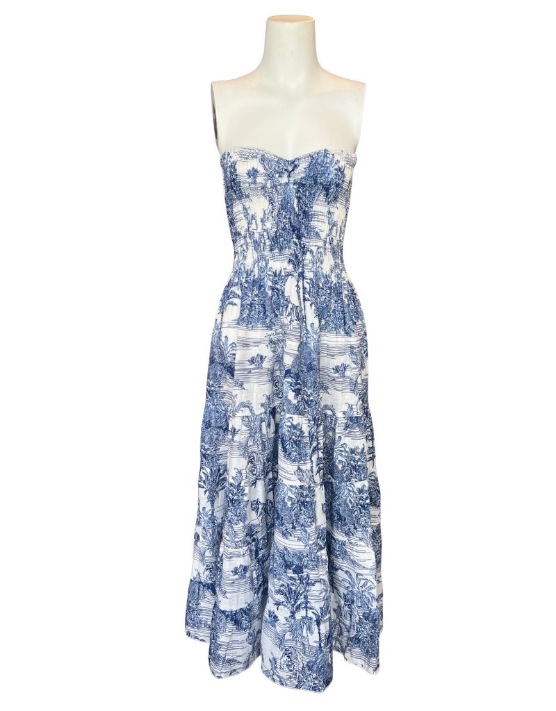 Luisa Positano Dress Totarone Adoro Blue Toile