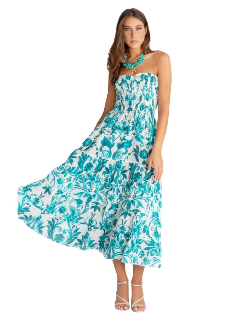 Luisa Positano Dress Totarone Ramo Verde