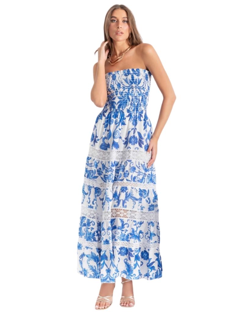 Luisa Positano | Dress Tori Merletti Ramo Blue