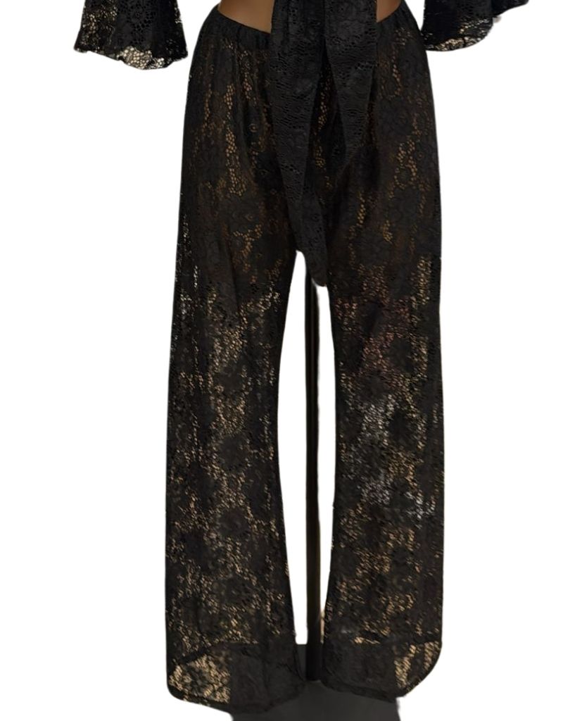 Luisa Positano Pants Pizzo Thin Flower Black