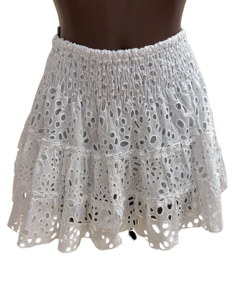 Luisa Positano Skirt Olivia White Eyelet