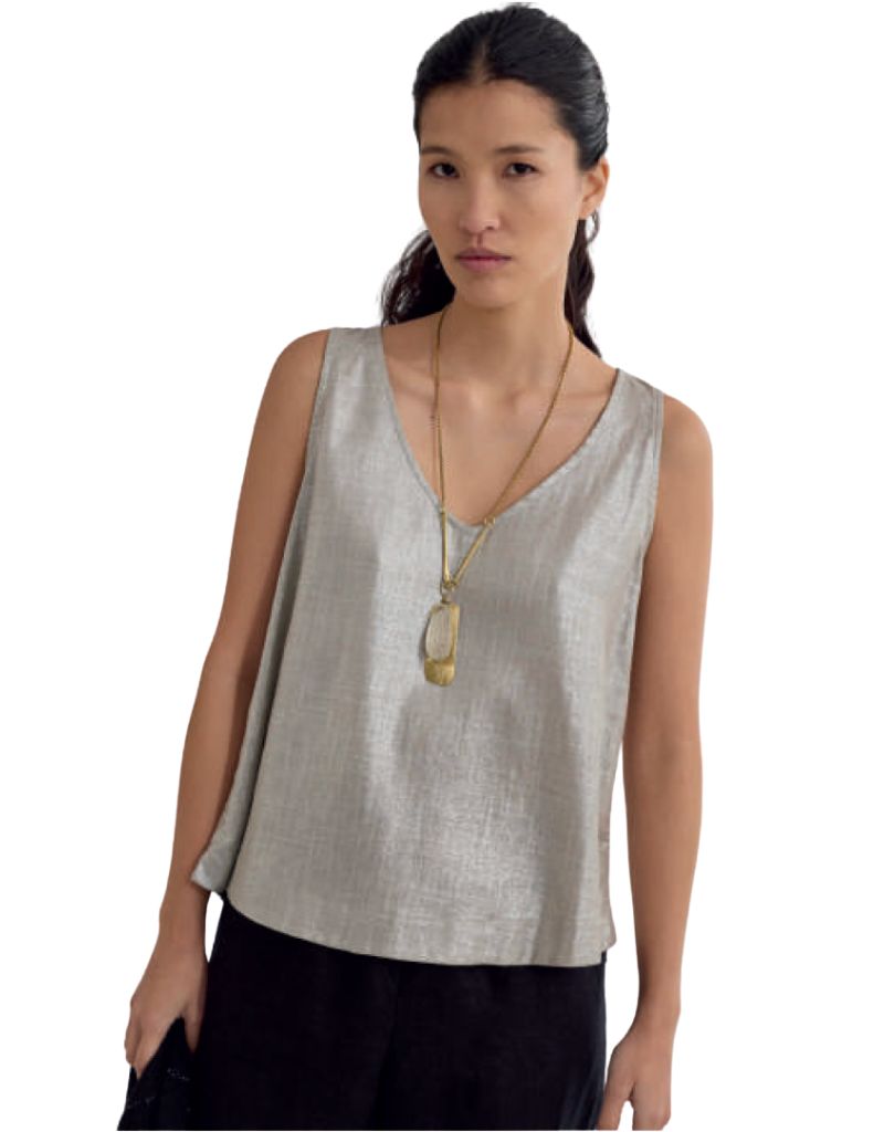 Margara Shaw Aruetas Metallic Top Silver
