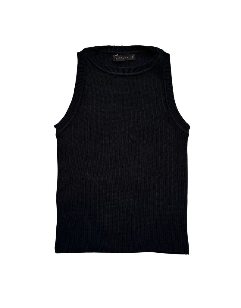 Maria Pavan Ribbed Aland Tank Top LE4870 Black