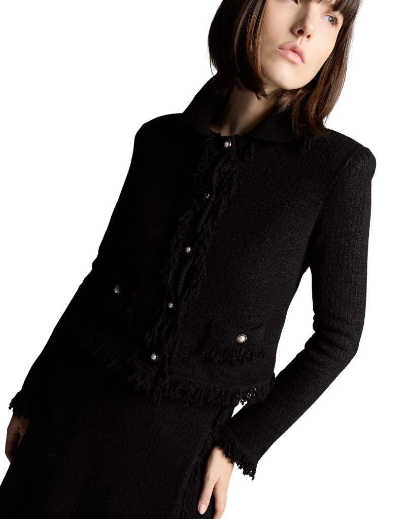 Maria Pavan Structured Knit Jacket LE544 Black