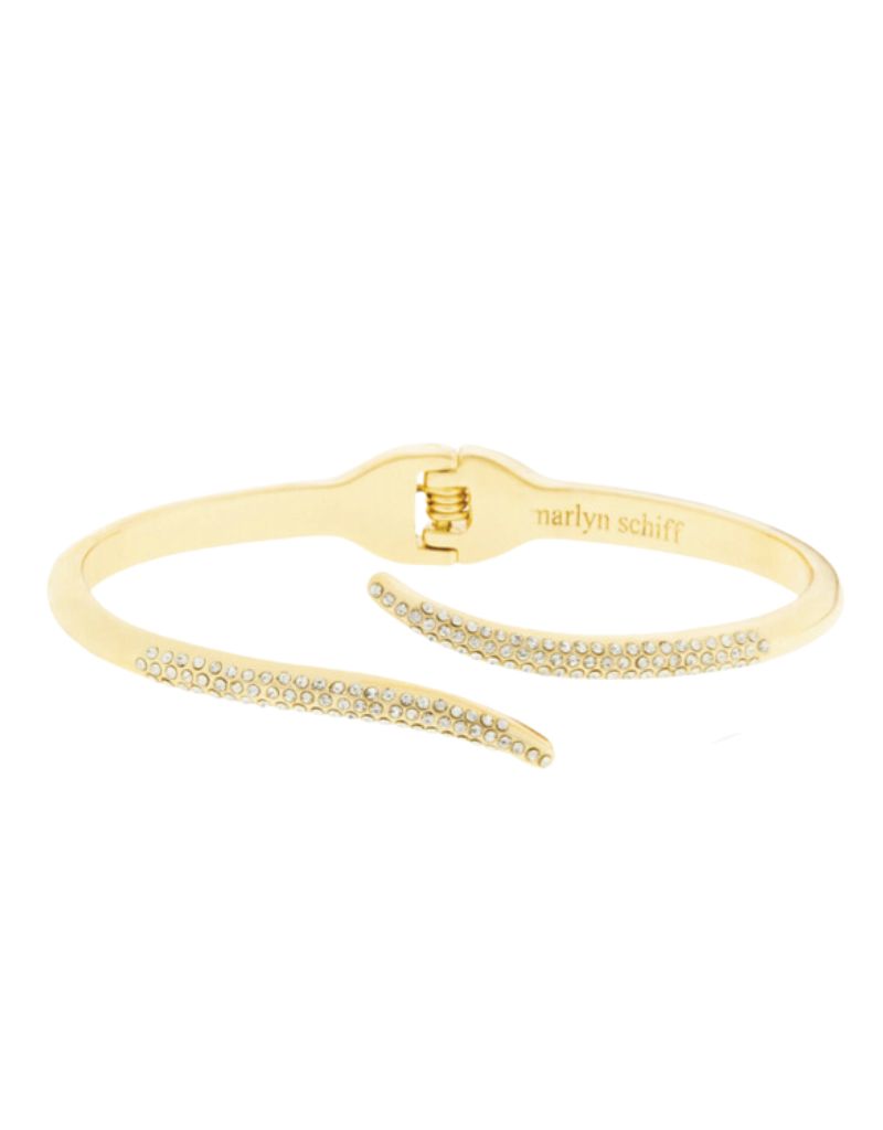 Marlyn Schiff 3702B Crystal Wrap Hinge Bracelet Gold