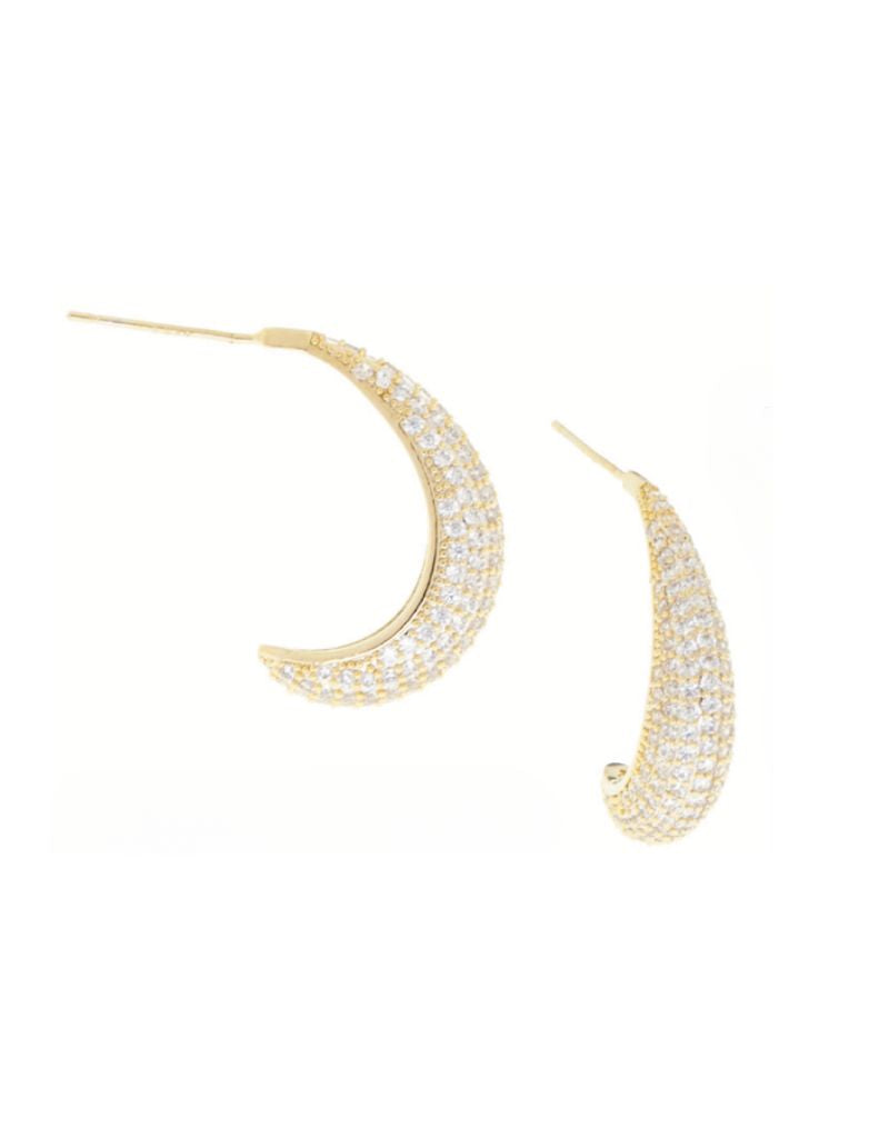 Marlyn Schiff 3790E Gold Pave Elongated Post Earring