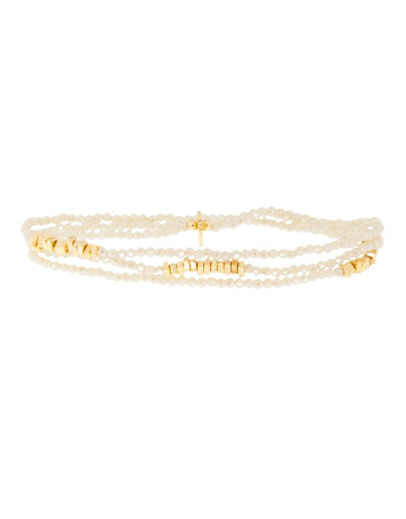 Marlyn Schiff 4074B Mini Stretch Bracelet with Rondelles G-Champagne
