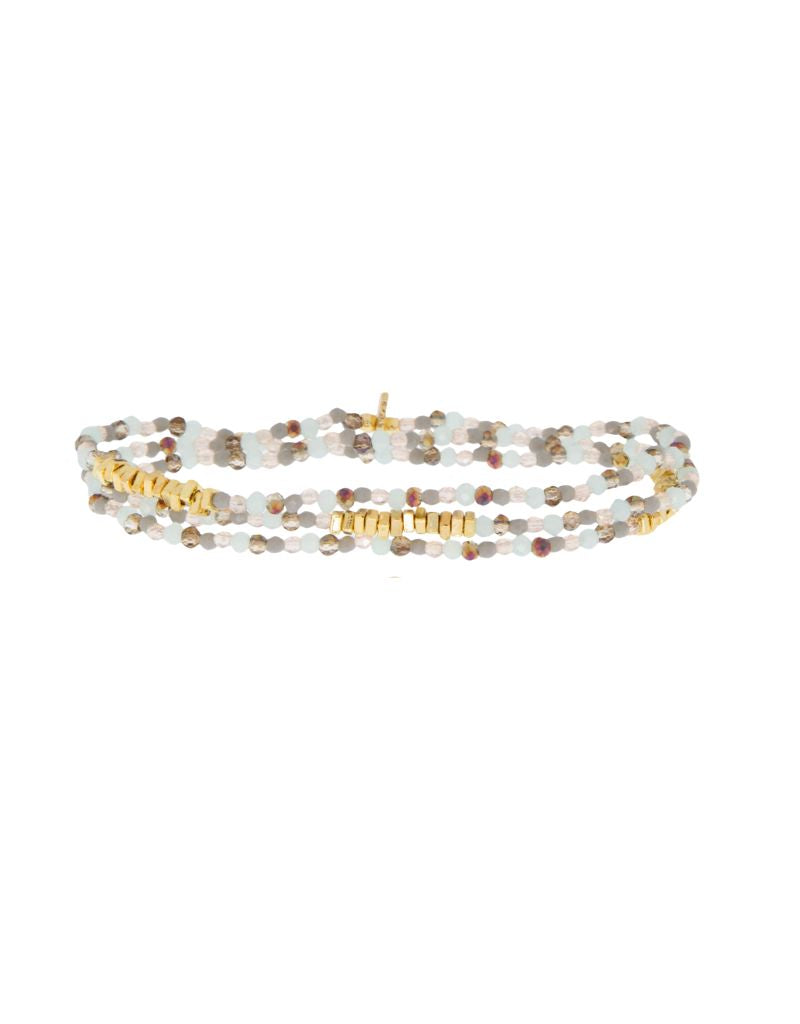 Marlyn Schiff 4074B Mini Stretch Bracelet with Square Beeds G Rose Multi