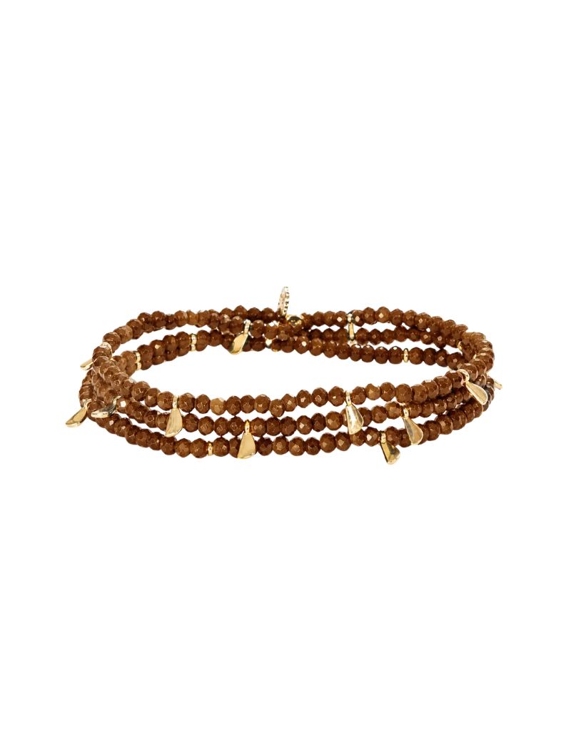 Marlyn Schiff 4444B Gold Chocolate Beaded Stretch Bracelet