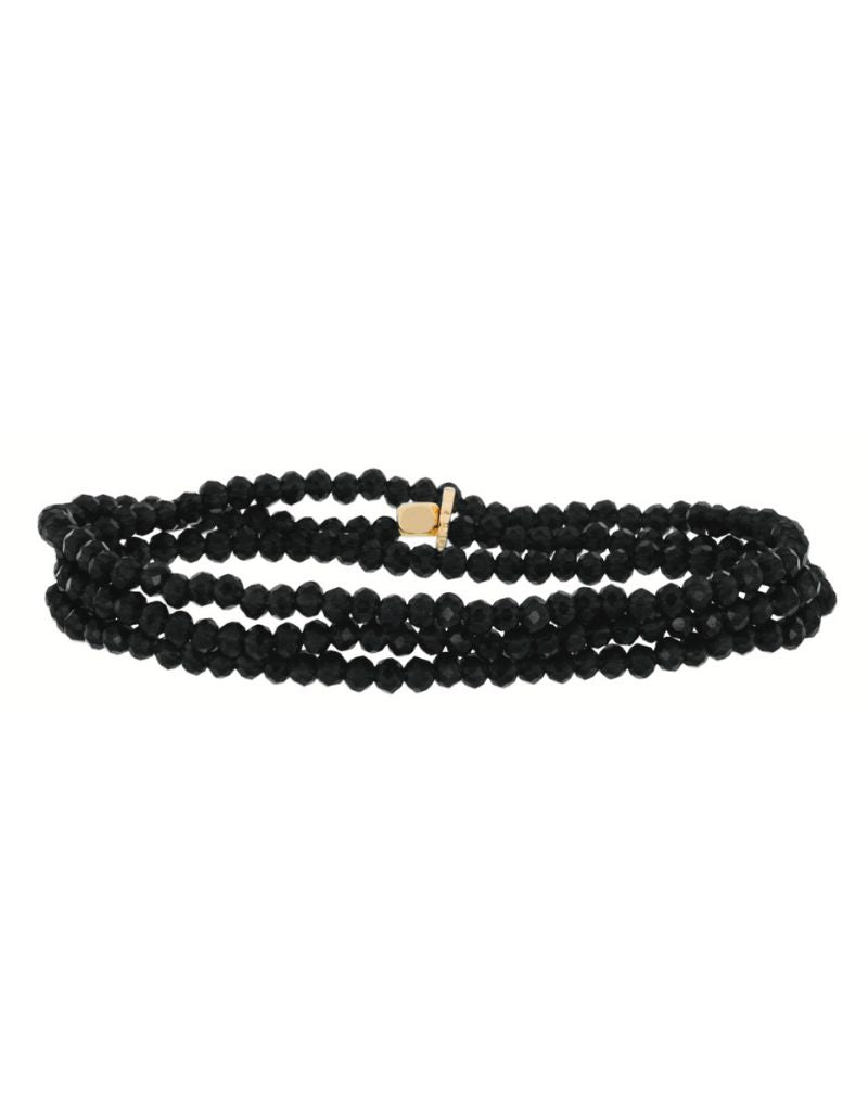 Marlyn Schiff 9686B Black Mini Stretch Crystal Beaded Bracelet