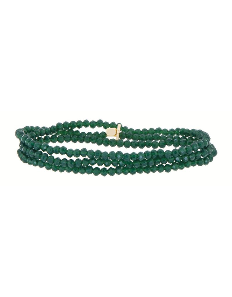Marlyn Schiff 9686B Emerald Mini Stretch Crystal Beaded Bracelet