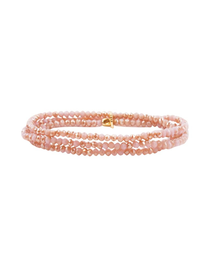 Marlyn Schiff 9686B Peach Mini Beaded Stretch Bracelet