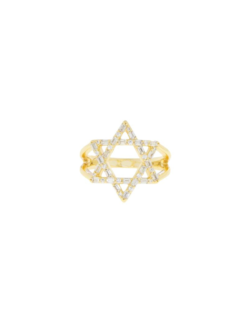 Marlyn Schiff Gold plated CZ Star of David ring
