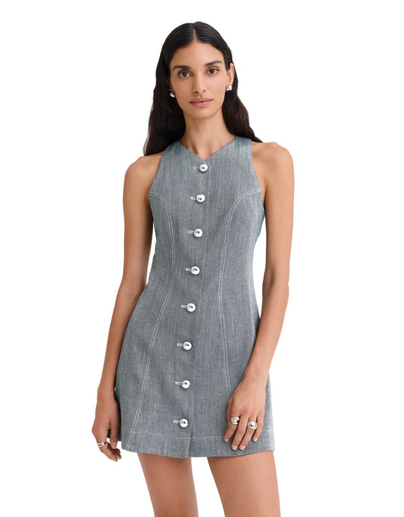 Matthew Bruch | Vest Mini Dress Denim