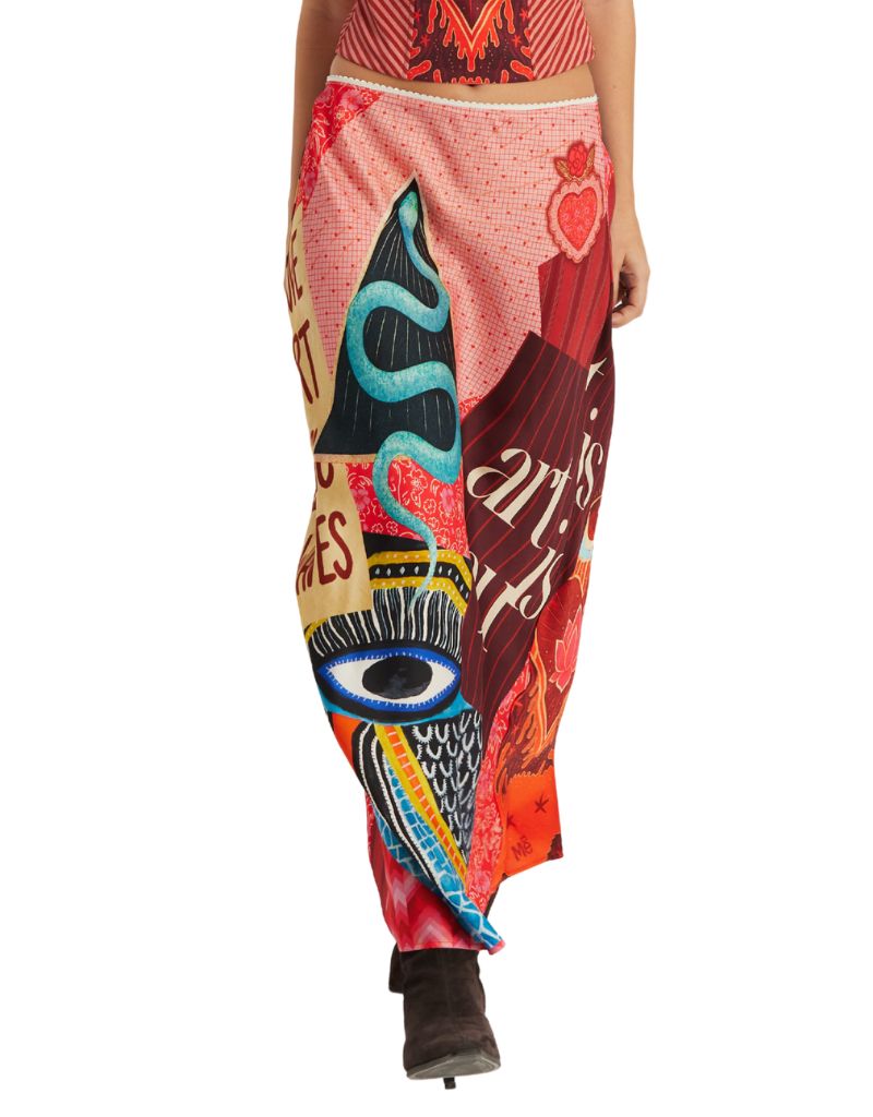 Me369 Blakely Slip Skirt Red Aura