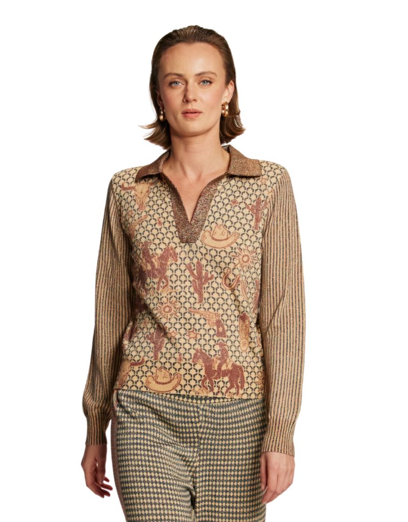 Me369 Millie Polo Knit Rodeo