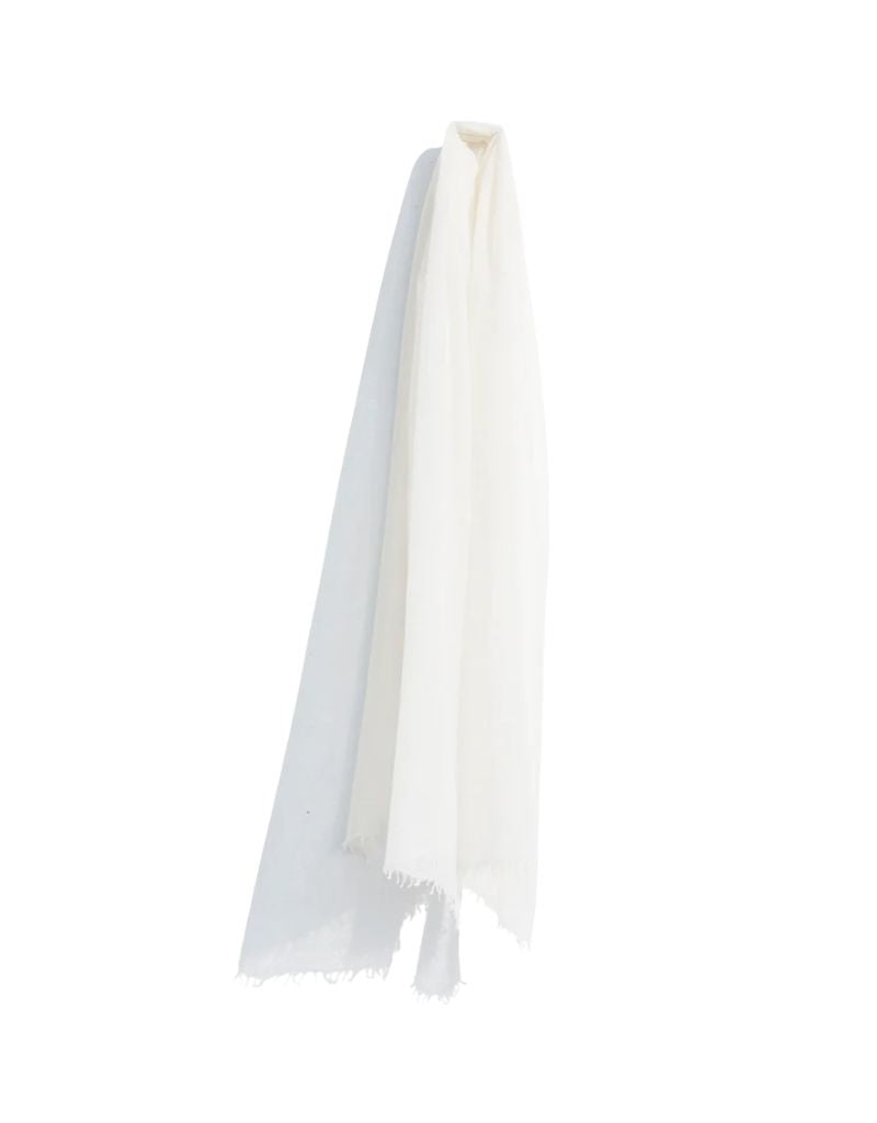Meg Cohen Design Cashmere Whisper Featherweight Stole Scarf Ivory