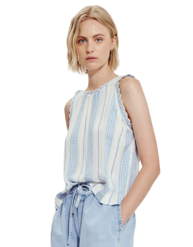 Melissa Nepton Maui Top Blue Stripe