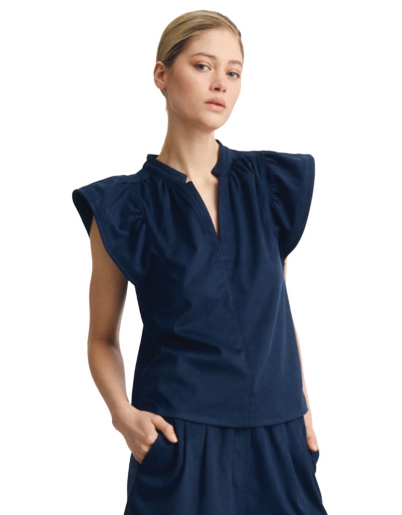 Melissa Nepton Venora Top Deep Navy Suede