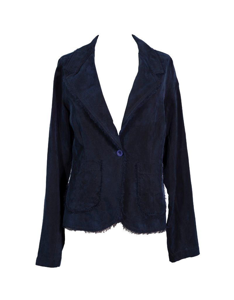 Mila Raw Edge Blazer CH-402 Navy