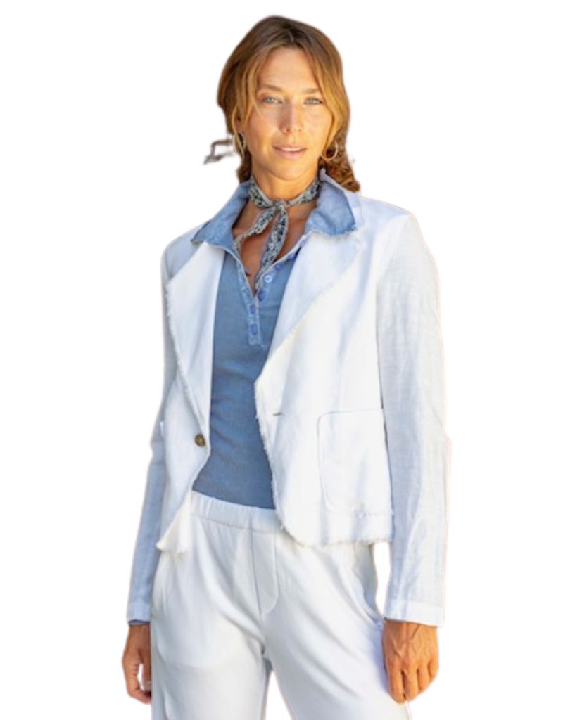 Mila Raw Edge Blazer LI-413 White