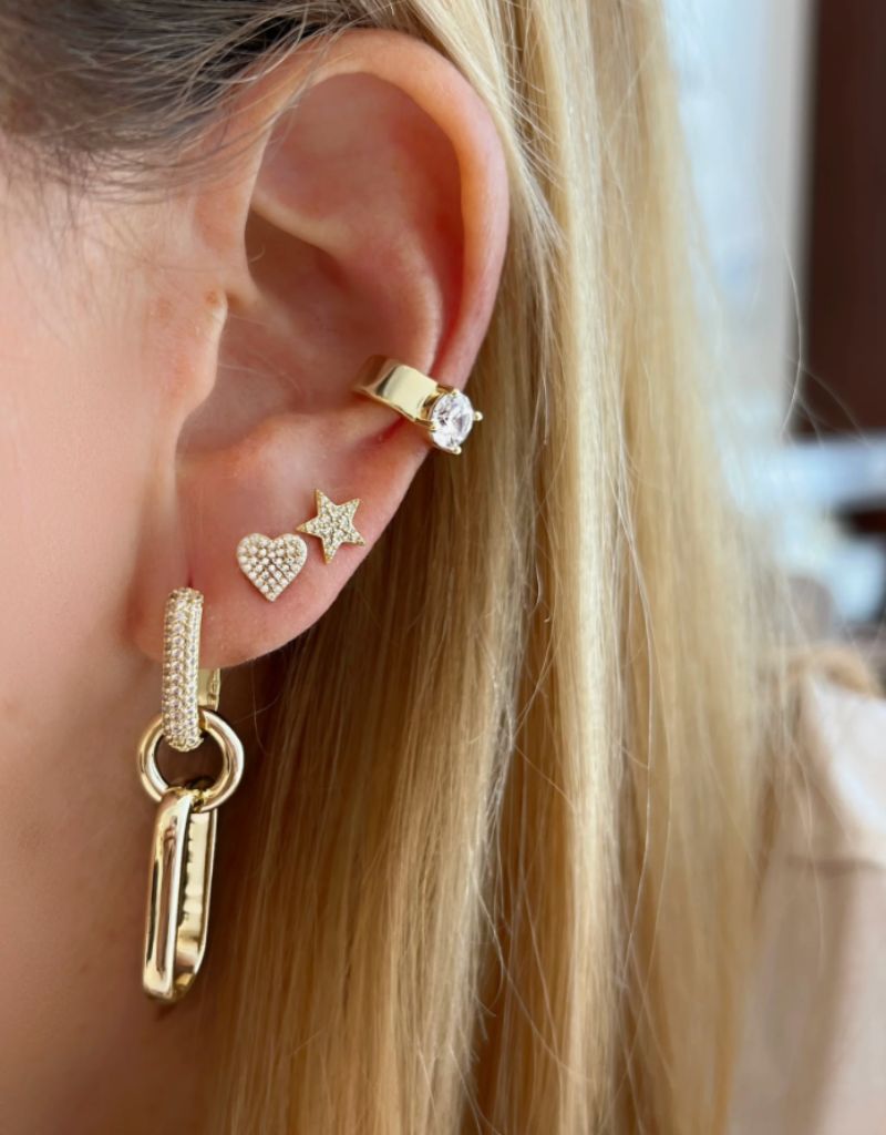 Mini Heart Studs Gold