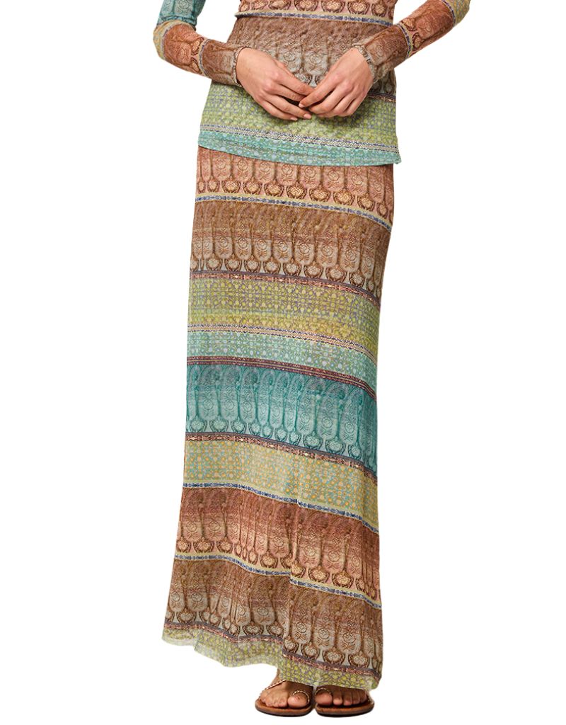 Misa Ekat Skirt Paisley Ombre Mesh