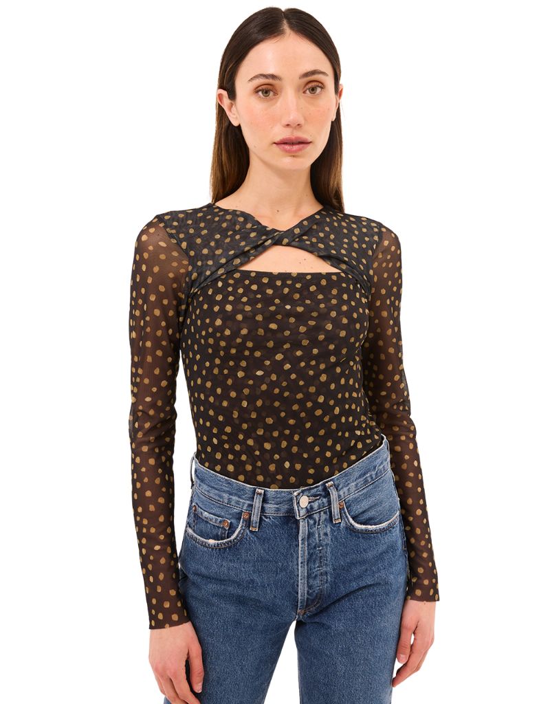 Misa Neriah Top Golden Polka Dot