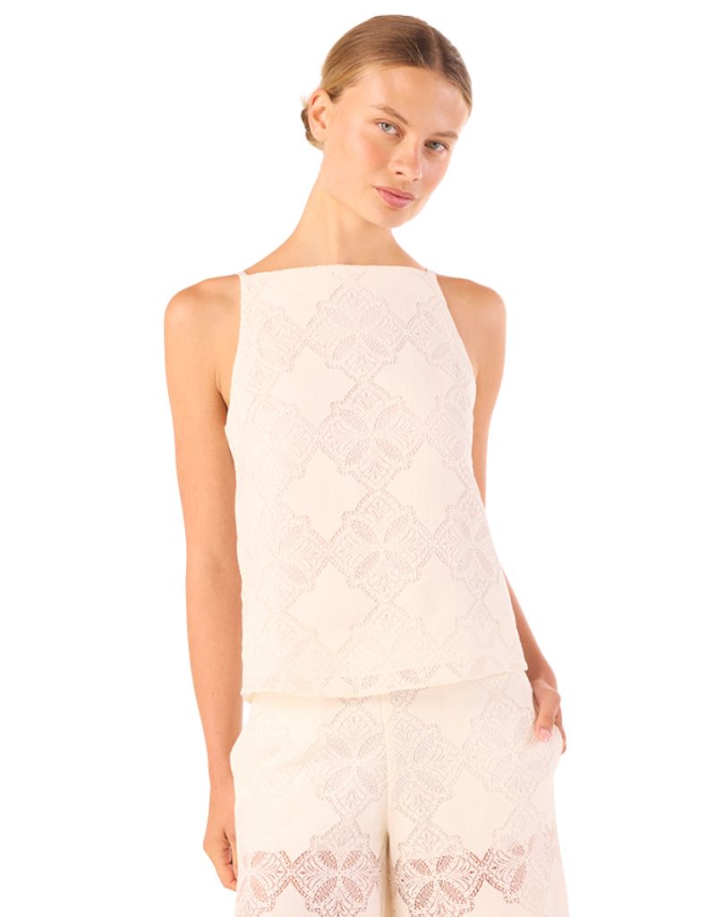 Misa Prisha Top Floral Medallion