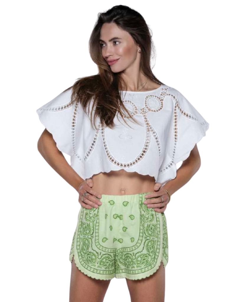 Orsina Bandana Shorts Pastel Green