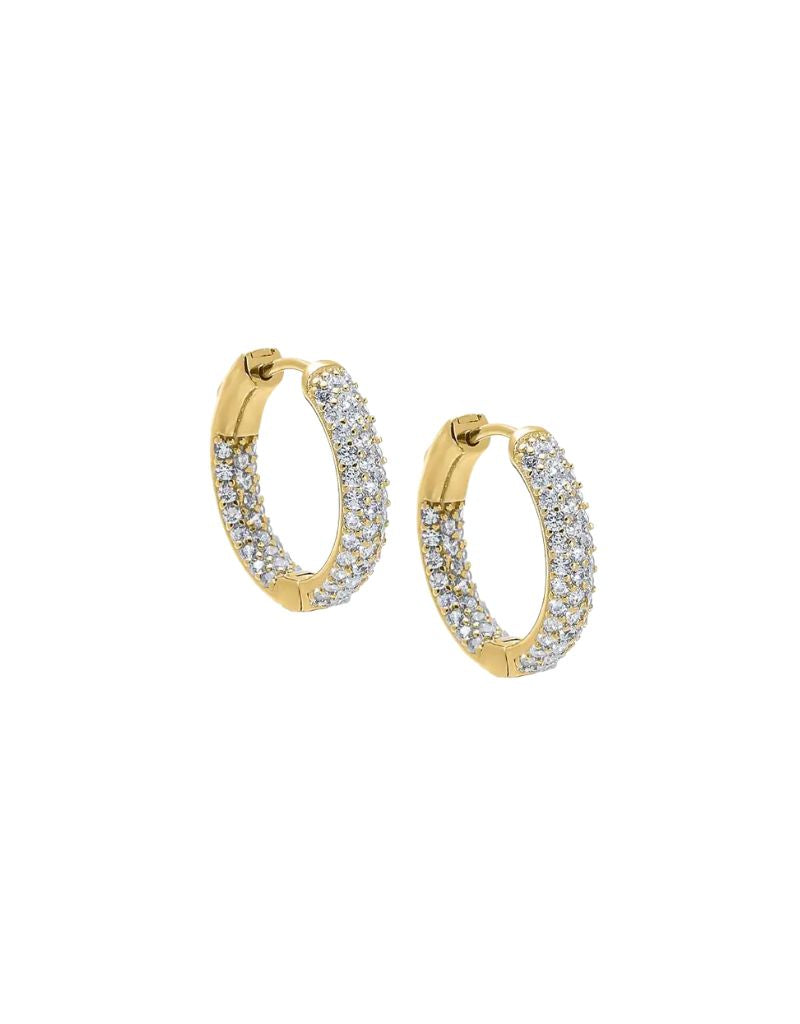 Pave Rounded Inside Out Hoop Earring