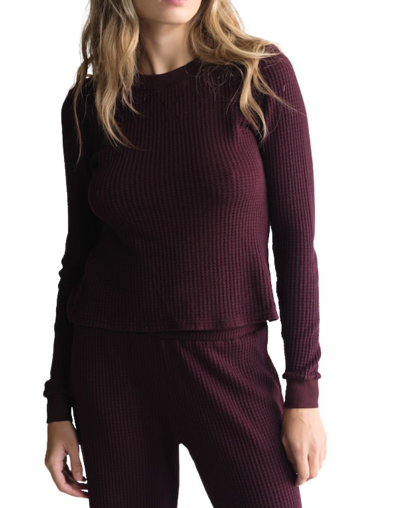 People of Leisure Maine Waffle Long Sleeve Merlot