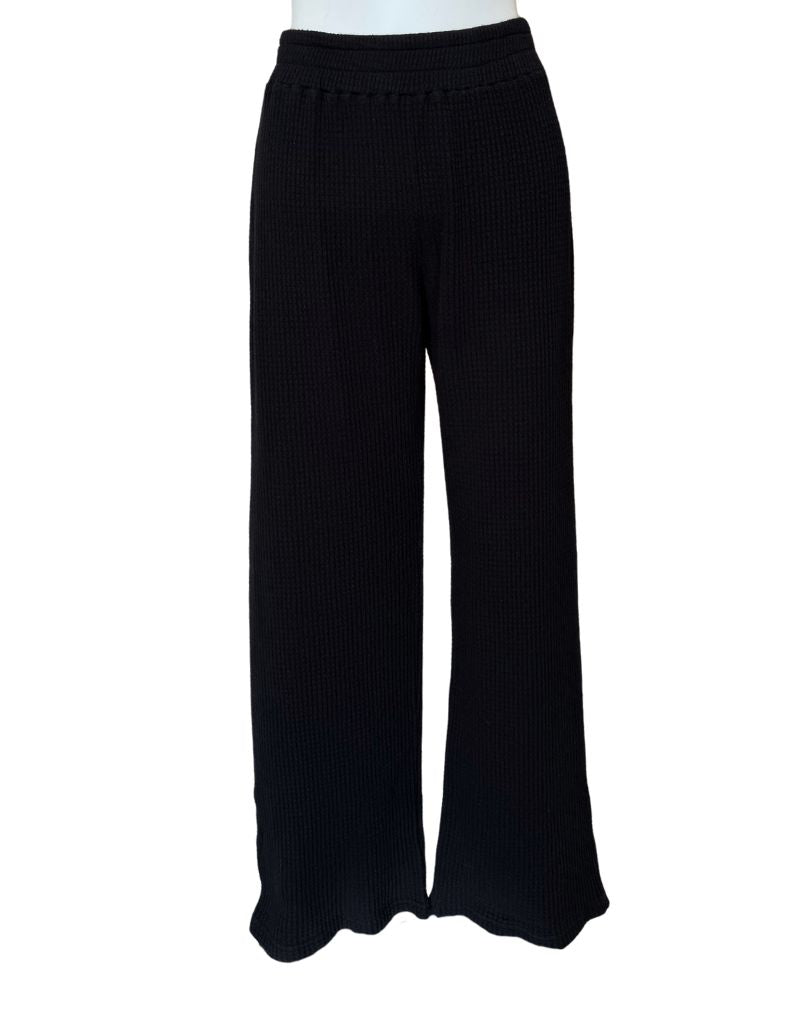 People of Leisure Maine Waffle Pants Dark Black