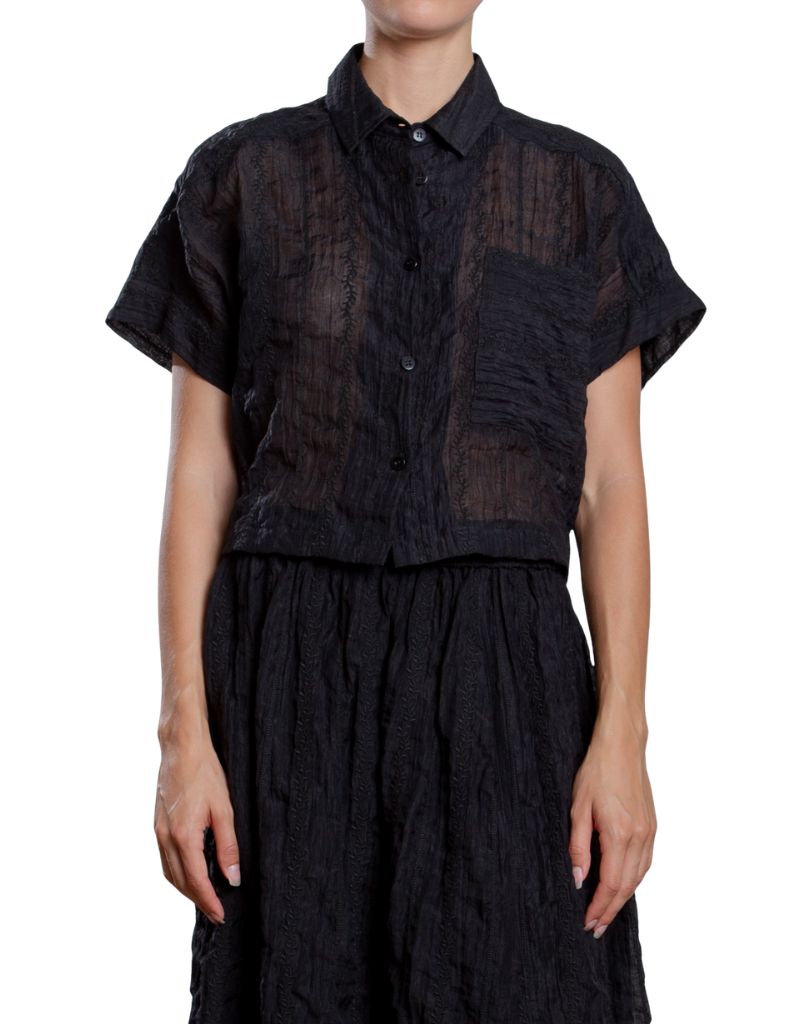 Pharaoh Zoey Shirt in Embroidery Black