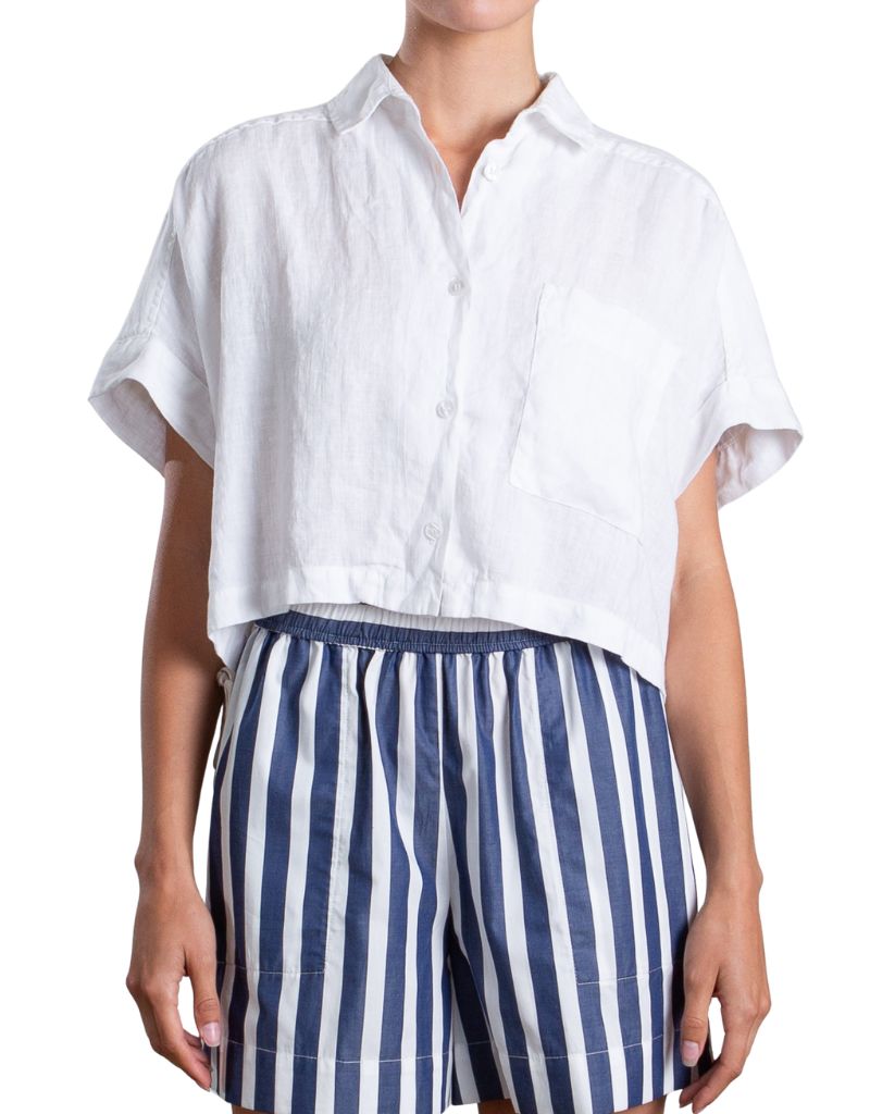 Pharaoh Zoey Shirt in French Linen White