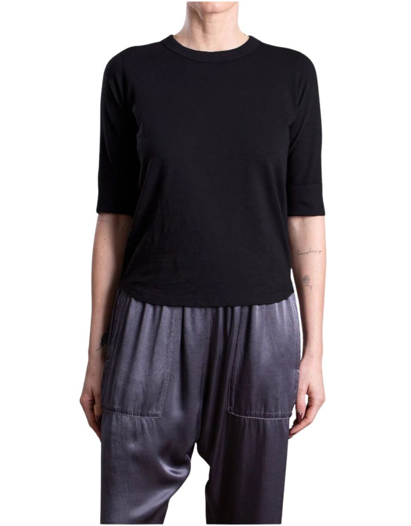 Pharoah Giada Tee in Supima Slub Black