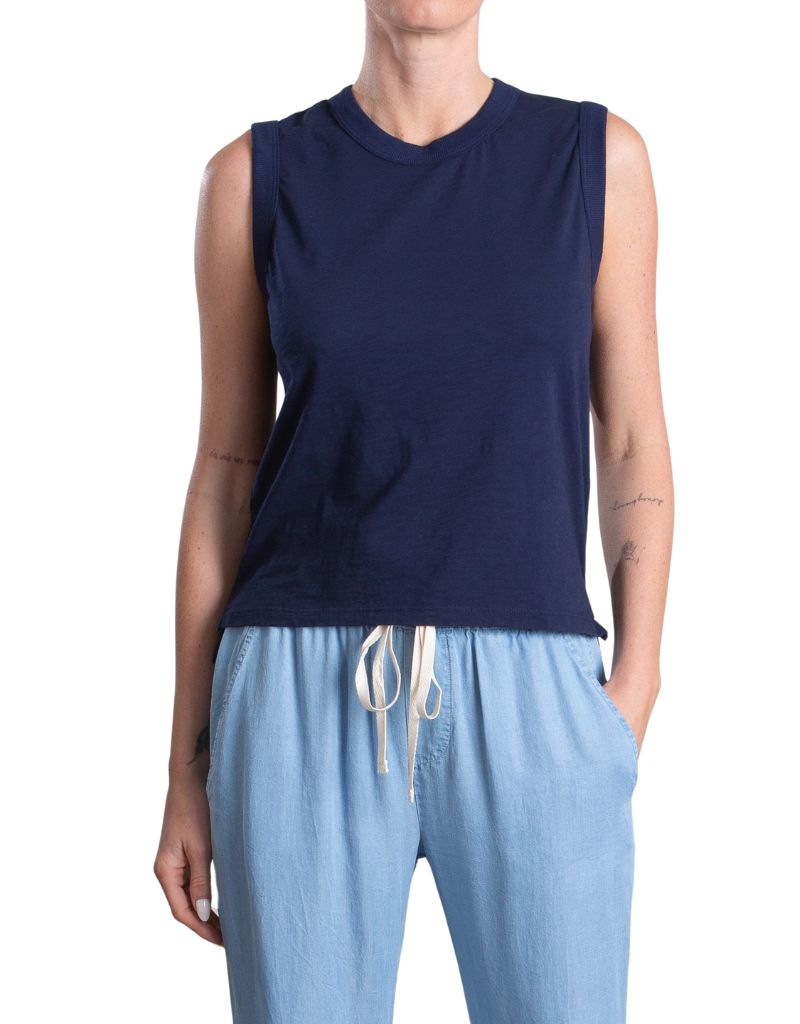 Pharoah Liv Tank in Supima Slub Midnight