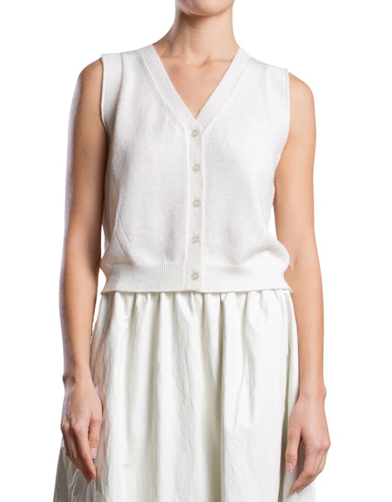 Pharoah Tally Vest in Dulce Knitwear Ivory
