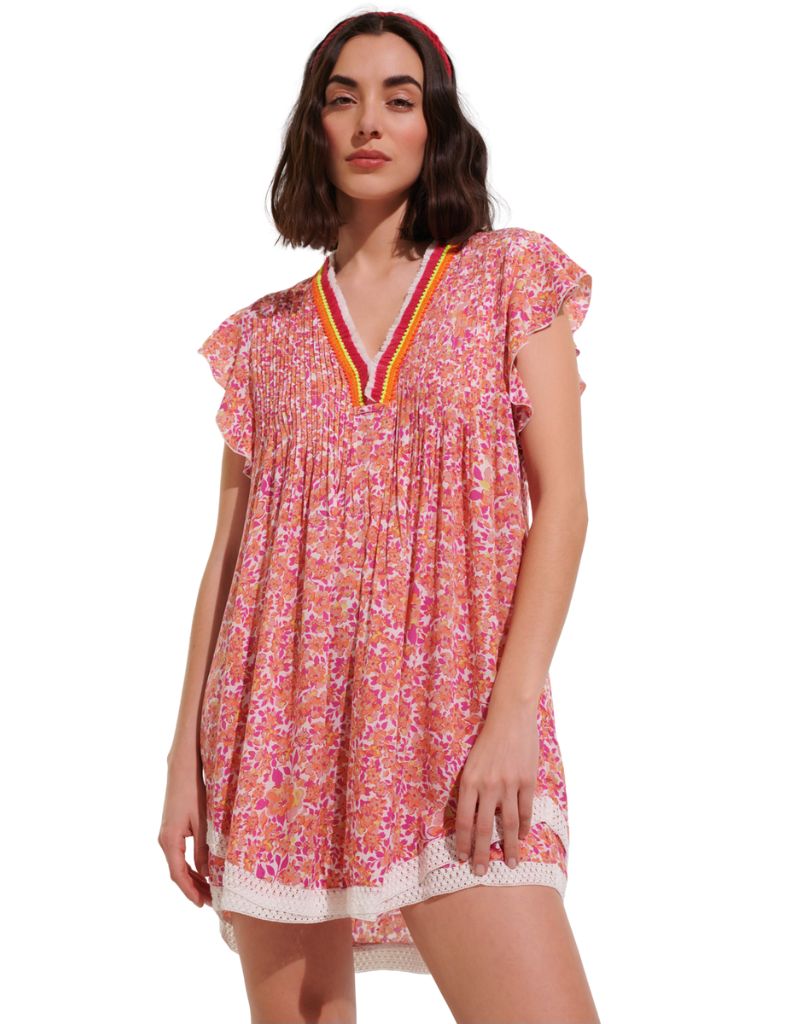 Mini Dress Sasha V Pink Net Mini Dress Sasha V Pink Net