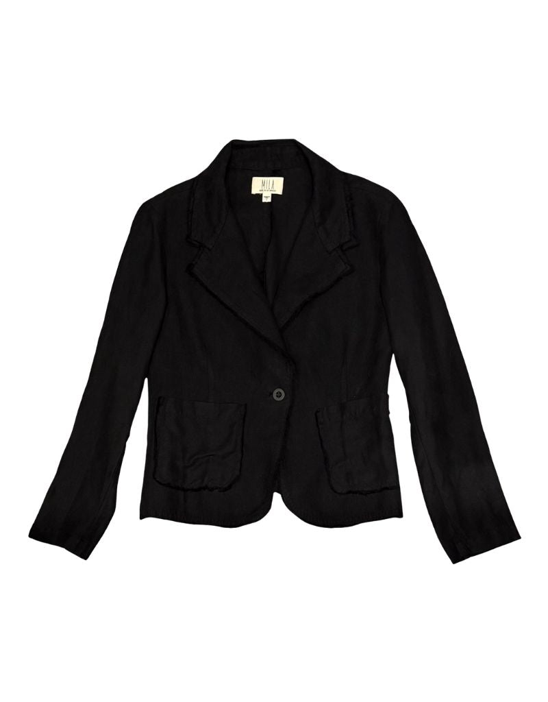 Raw Edge Blazer LI-413 Black