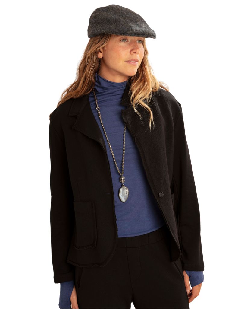 Raw Edge Blazer FL-419 Black