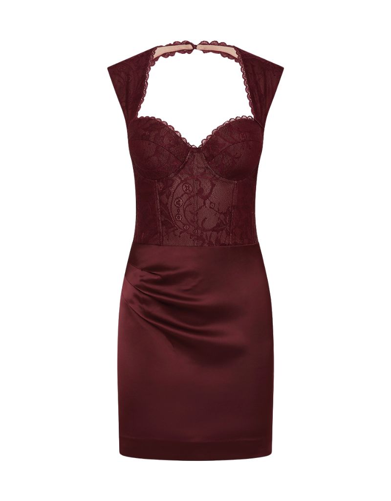 Rebecca Vallance Avalon Mini Dress Wine