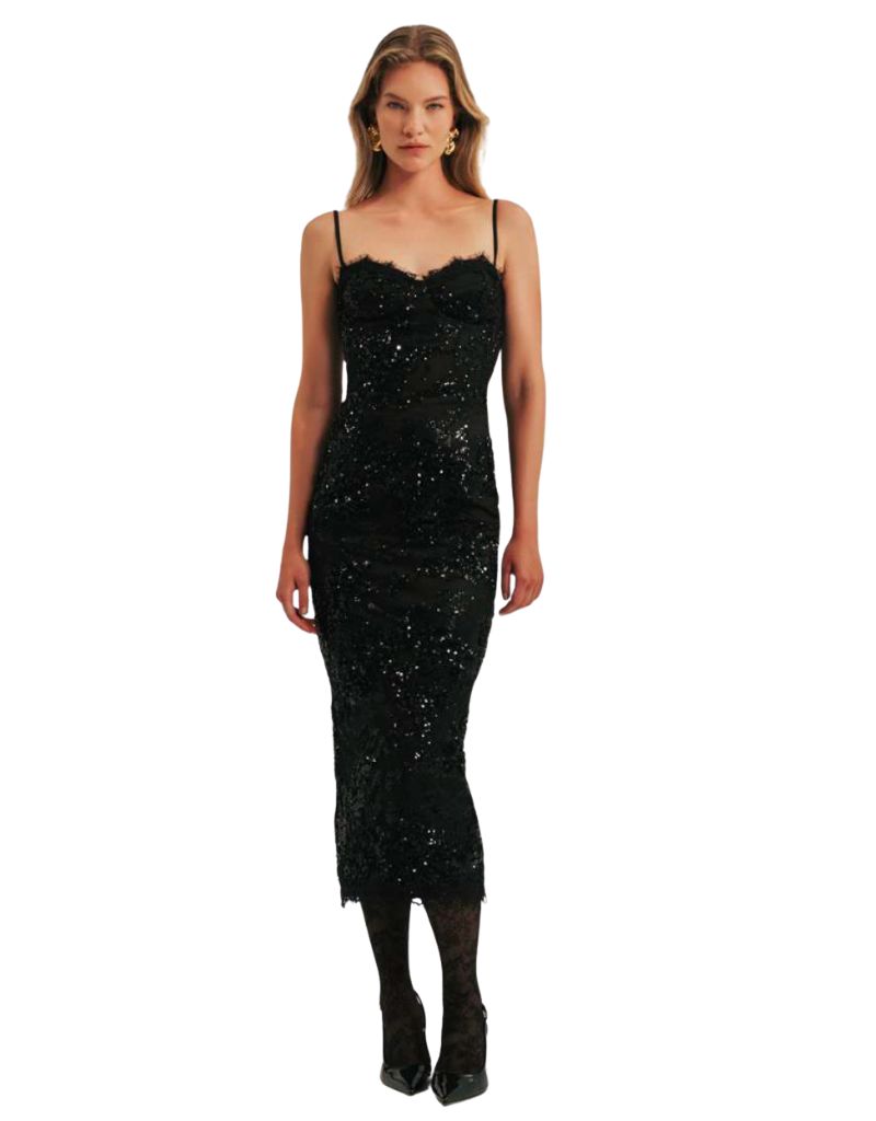 Rebecca Vallance Beau Midi Dress Black